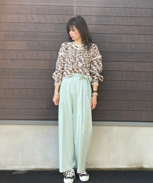 SLURR(スラ―)の「ベルト付タックワイドパンツ(その他パンツ・レディース・ベージュ/ネイビー/ミント/マスタード/その他8・S/M)」の15枚目の写真