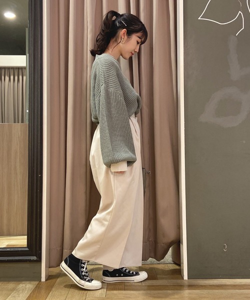 SLURR(スラ―)の「ベルト付タックワイドパンツ(その他パンツ・レディース・ベージュ/ネイビー/ミント/マスタード/その他8・S/M)」の9枚目の写真