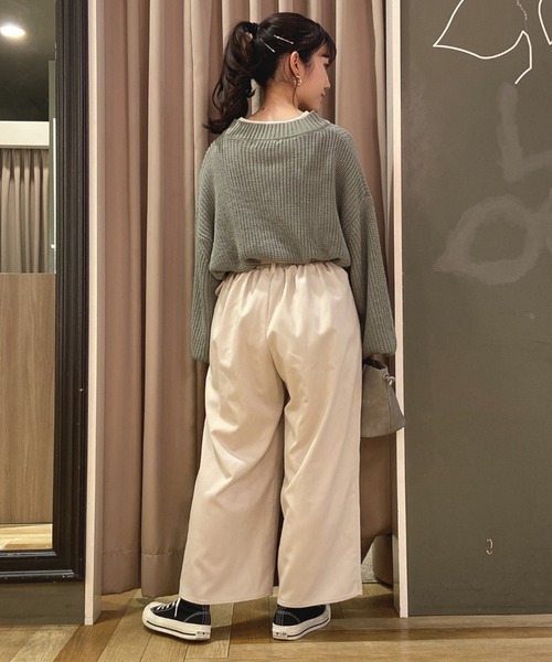 SLURR(スラ―)の「ベルト付タックワイドパンツ(その他パンツ・レディース・ベージュ/ネイビー/ミント/マスタード/その他8・S/M)」の10枚目の写真