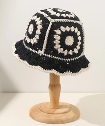 フラワー クロシェ かぎ編み コットン ニットハット