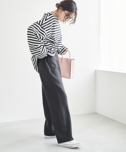 Chaco closet(チャコ クローゼット)の「リネンライクセンタープレスカラースラックスパンツ(スラックス・レディース・ブラック/ベージュ/ネイビー/ピンク/グリーン/ライトグリーン/アイボリー・FREE)」の21枚目の写真