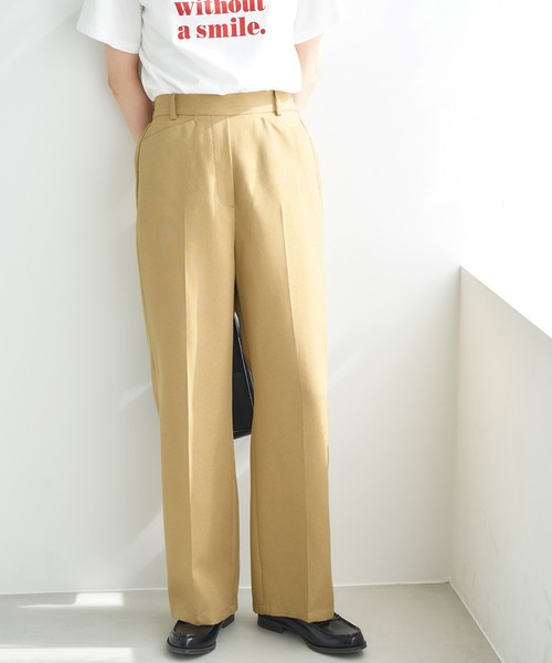 Chaco closet(チャコ クローゼット)の「リネンライクセンタープレスカラースラックスパンツ(スラックス・レディース・ブラック/ベージュ/ネイビー/ピンク/グリーン/ライトグリーン/アイボリー・FREE)」の22枚目の写真