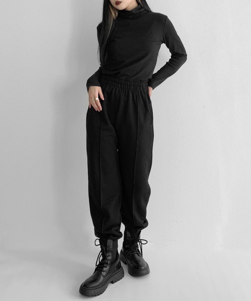 LVEU.（ラブユ.）の「Center seam jogger pants / センターシームジョガーパンツ（その他パンツ・レディース・ブラック/ブルーグレー・FREE）」の12枚目の写真