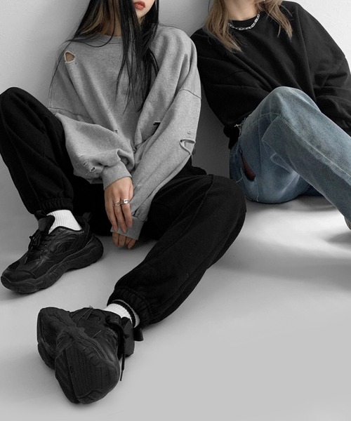 LVEU.（ラブユ.）の「Center seam jogger pants / センターシームジョガーパンツ（その他パンツ・レディース・ブラック/ブルーグレー・FREE）」の16枚目の写真