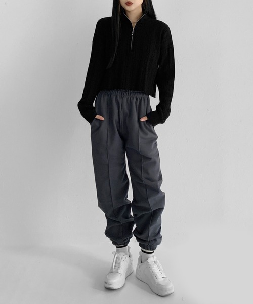 LVEU.（ラブユ.）の「Center seam jogger pants / センターシームジョガーパンツ（その他パンツ・レディース・ブラック/ブルーグレー・FREE）」の19枚目の写真