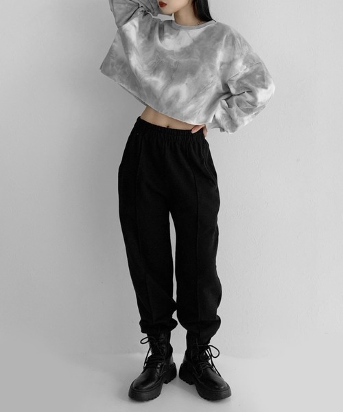 LVEU.（ラブユ.）の「Center seam jogger pants / センターシームジョガーパンツ（その他パンツ・レディース・ブラック/ブルーグレー・FREE）」の20枚目の写真
