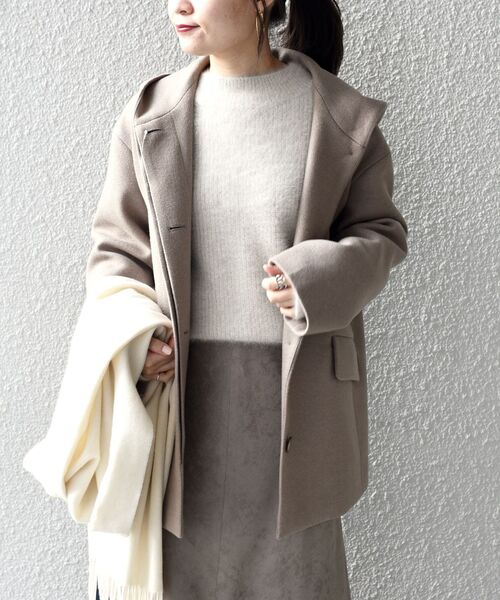 SHIPS（シップス）の「フードミディコート（その他アウター・レディース・オフホワイト/グリーン/ブラウン・36/38）」の12枚目の写真