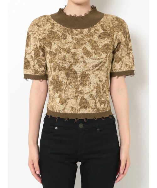 EMODA（エモダ）の「クラッシュショートリブニット（ニット/セーター・レディース・ホワイト/ブラック/グリーン/ブルー/その他/オレンジ/ライム・FREE）」の7枚目の写真