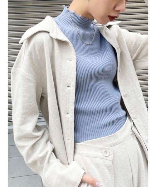 EMODA（エモダ）の「クラッシュショートリブニット（ニット/セーター・レディース・ホワイト/ブラック/グリーン/ブルー/その他/オレンジ/ライム・FREE）」の22枚目の写真