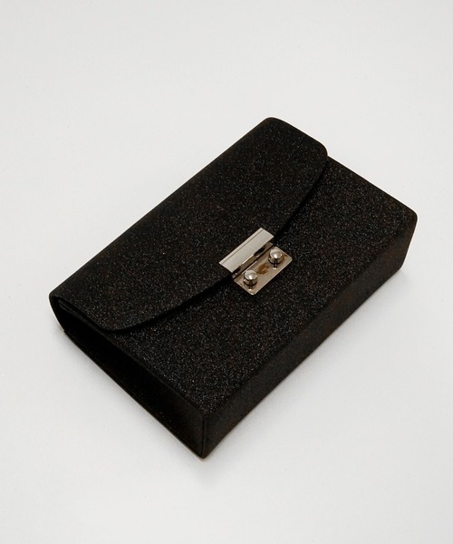 CARETTE(カレット)の「ラメ フロント金具 クラッチ パーティーバッグ(クラッチバッグ・レディース・ブラック/シルバー/シャンパン・FREE)」の2枚目の写真