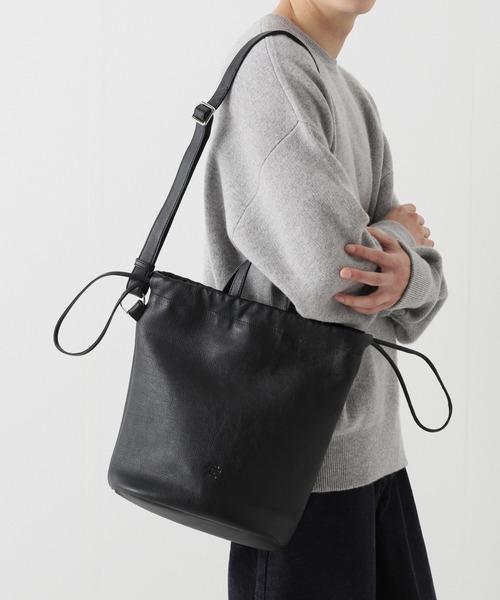 SEEKER（シーカー）の「【SEEKER / シーカー】 別注 キンチャクショルダーバッグ（ショルダーバッグ・メンズ・ブラック/ベージュ・FREE）」の3枚目の写真