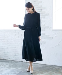 WHITE JOOLA | 【2022SS】シフォンジョーゼットアコーディオンプリーツフリルネックワンピース(ワンピース)