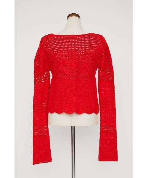 SLY（スライ）の「CROCHET トップス クロシェ（ニット/セーター・レディース・ブラウン系その他2/アイボリー/レッド・FREE）」の6枚目の写真