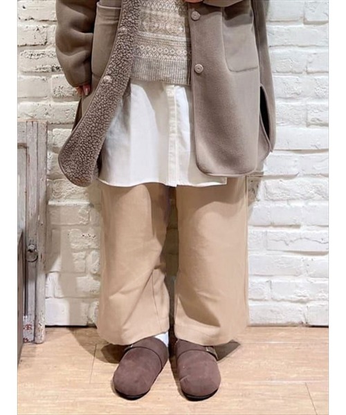 Samansa Mos2（サマンサ モスモス）の「柄アソートゆるストレートパンツ（その他パンツ・レディース・オレンジ/キナリ/グリーン/ブラック/ベージュ・ﾌﾘ-）」の3枚目の写真