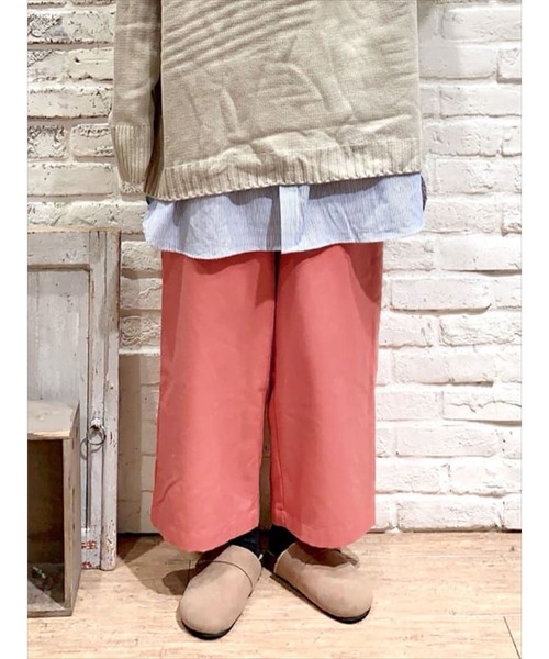 Samansa Mos2（サマンサ モスモス）の「柄アソートゆるストレートパンツ（その他パンツ・レディース・オレンジ/キナリ/グリーン/ブラック/ベージュ・ﾌﾘ-）」の5枚目の写真