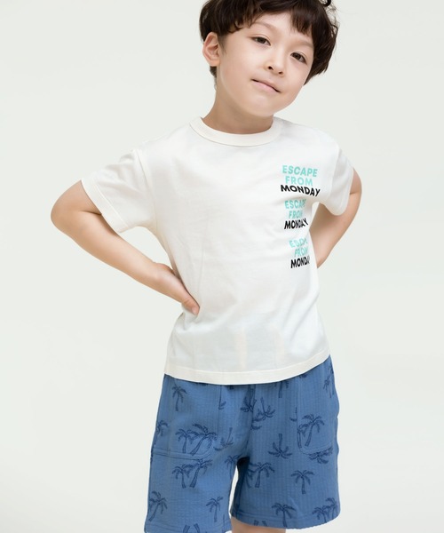 DILASH（ディラッシュ）の「ヤシの木総柄ハーフパンツ（その他パンツ・キッズ・ブルー/チャコール・130/140/90/100/110/120/80）」の5枚目の写真