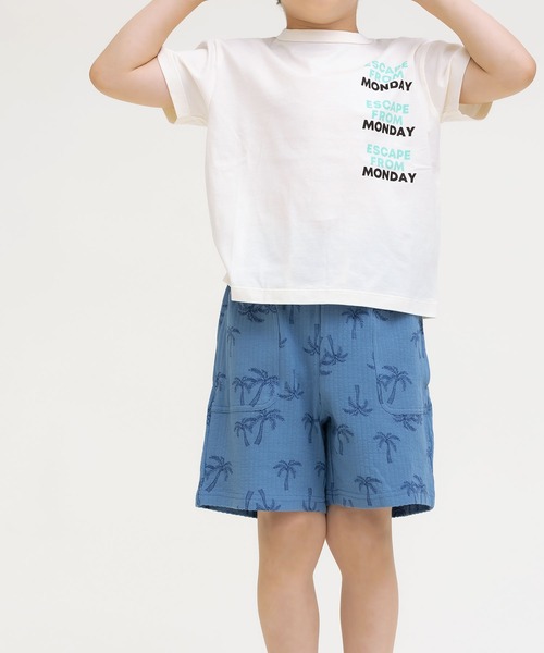 DILASH（ディラッシュ）の「ヤシの木総柄ハーフパンツ（その他パンツ・キッズ・ブルー/チャコール・130/140/90/100/110/120/80）」の9枚目の写真