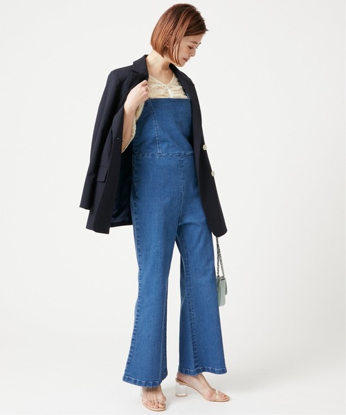 U by SPICK&SPAN（ユーバイスピックアンドスパン）の「バックレースアップ デニムオールインワン◆（つなぎ/オールインワン・レディース・ブルー・36/38）」の7枚目の写真