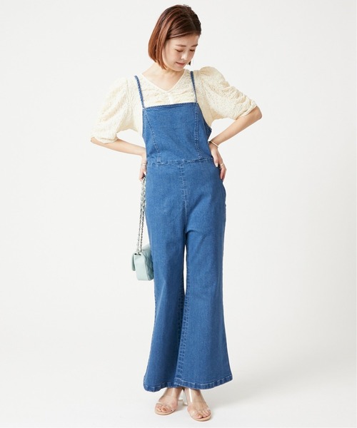 U by SPICK&SPAN（ユーバイスピックアンドスパン）の「バックレースアップ デニムオールインワン◆（つなぎ/オールインワン・レディース・ブルー・36/38）」の9枚目の写真