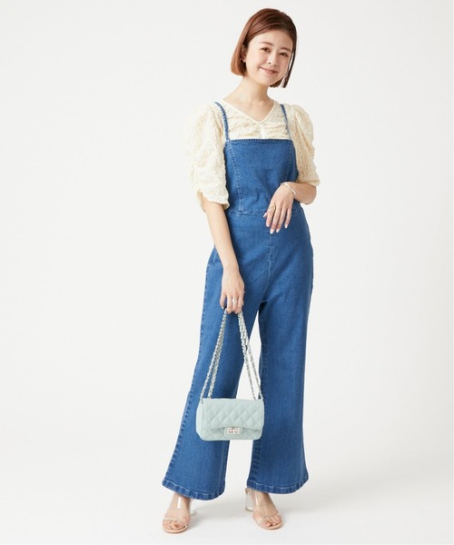 U by SPICK&SPAN（ユーバイスピックアンドスパン）の「バックレースアップ デニムオールインワン◆（つなぎ/オールインワン・レディース・ブルー・36/38）」の10枚目の写真