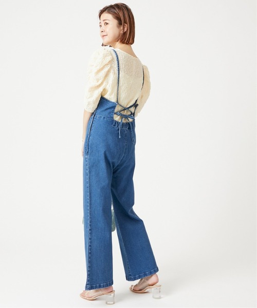 U by SPICK&SPAN（ユーバイスピックアンドスパン）の「バックレースアップ デニムオールインワン◆（つなぎ/オールインワン・レディース・ブルー・36/38）」の11枚目の写真