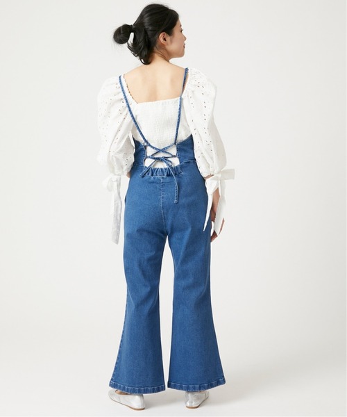 U by SPICK&SPAN（ユーバイスピックアンドスパン）の「バックレースアップ デニムオールインワン◆（つなぎ/オールインワン・レディース・ブルー・36/38）」の16枚目の写真