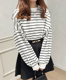 ボーダー袖ボリュームロンT【ZOZOTOWN限定アイテム】