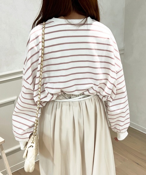 apres jour（アプレジュール）の「ボーダー袖ボリュームロンT【ZOZOTOWN限定アイテム】（Tシャツ/カットソー・レディース・オフホワイト/ピンク/ブラック系その他/ブルー系その他/ピンク系その他・X-LARGE/フリー）」の15枚目の写真