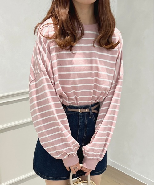 apres jour（アプレジュール）の「ボーダー袖ボリュームロンT【ZOZOTOWN限定アイテム】（Tシャツ/カットソー・レディース・オフホワイト/ピンク/ブラック系その他/ブルー系その他/ピンク系その他・X-LARGE/フリー）」の18枚目の写真