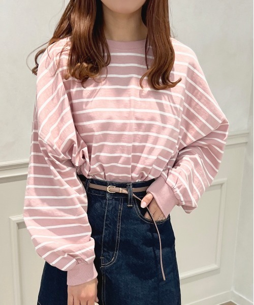 apres jour（アプレジュール）の「ボーダー袖ボリュームロンT【ZOZOTOWN限定アイテム】（Tシャツ/カットソー・レディース・オフホワイト/ピンク/ブラック系その他/ブルー系その他/ピンク系その他・X-LARGE/フリー）」の19枚目の写真