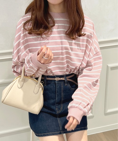 apres jour（アプレジュール）の「ボーダー袖ボリュームロンT【ZOZOTOWN限定アイテム】（Tシャツ/カットソー・レディース・オフホワイト/ピンク/ブラック系その他/ブルー系その他/ピンク系その他・X-LARGE/フリー）」の20枚目の写真