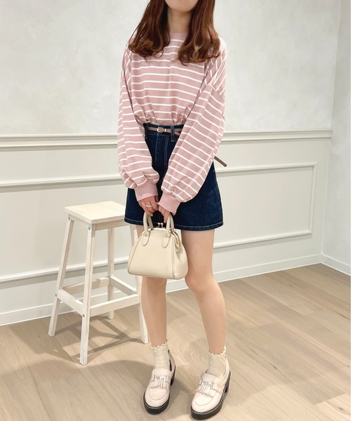 apres jour（アプレジュール）の「ボーダー袖ボリュームロンT【ZOZOTOWN限定アイテム】（Tシャツ/カットソー・レディース・オフホワイト/ピンク/ブラック系その他/ブルー系その他/ピンク系その他・X-LARGE/フリー）」の22枚目の写真