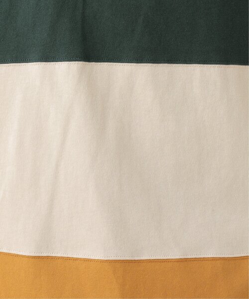 DOUBLE NAME（ダブルネーム）の「異素材ポロ衿5分袖プルオーバー（ポロシャツ・レディース・グリーン/スミクロ/キナリ・FREE）」の8枚目の写真