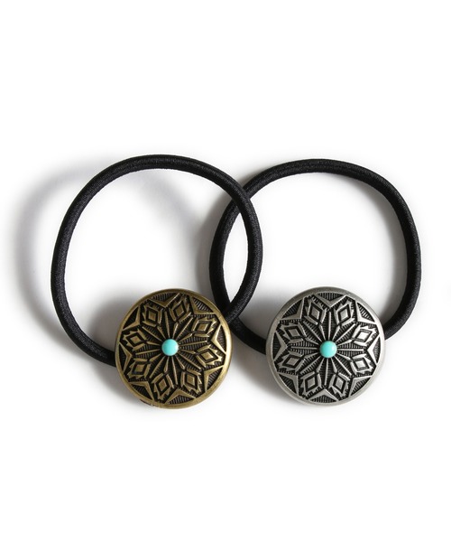 ANCHOR（アンカー）の「スタンプワーク フラワー  ターコイズ ヘアゴム（ヘアゴム・メンズ・アンティークシルバー/アンティークゴールド・FREE）」の4枚目の写真