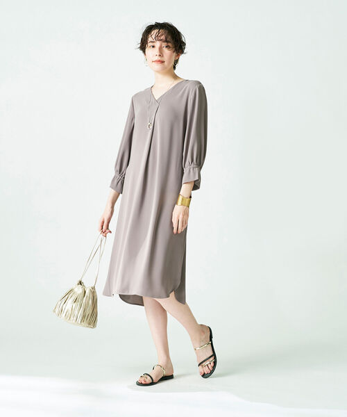 NOLLEY’S Sophi(ノーリーズソフィ)の「◇【WEB限定】ウエストリボン付きワンピース(ワンピース・レディース・ブラック/カーキ/ベビーピンク・38/36)」の5枚目の写真