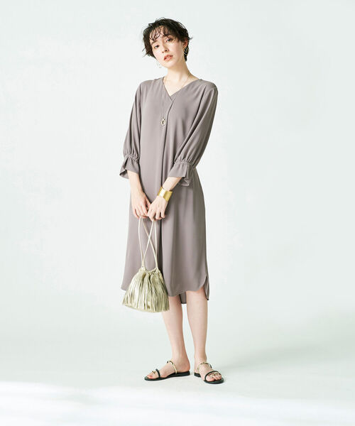 NOLLEY’S Sophi(ノーリーズソフィ)の「◇【WEB限定】ウエストリボン付きワンピース(ワンピース・レディース・ブラック/カーキ/ベビーピンク・38/36)」の6枚目の写真