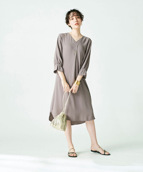 NOLLEY’S Sophi(ノーリーズソフィ)の「◇【WEB限定】ウエストリボン付きワンピース(ワンピース・レディース・ブラック/カーキ/ベビーピンク・38/36)」の7枚目の写真