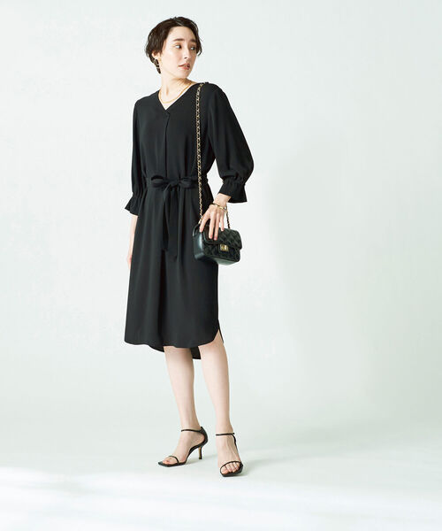 NOLLEY’S Sophi(ノーリーズソフィ)の「◇【WEB限定】ウエストリボン付きワンピース(ワンピース・レディース・ブラック/カーキ/ベビーピンク・38/36)」の11枚目の写真