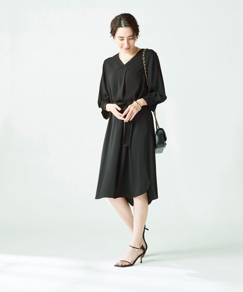 NOLLEY’S Sophi(ノーリーズソフィ)の「◇【WEB限定】ウエストリボン付きワンピース(ワンピース・レディース・ブラック/カーキ/ベビーピンク・38/36)」の12枚目の写真