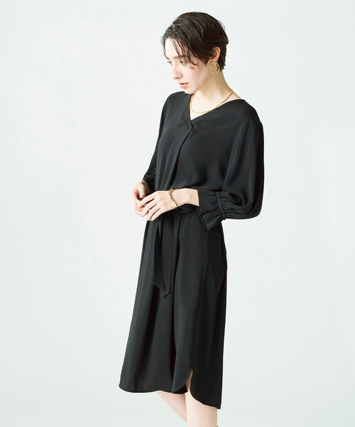NOLLEY’S Sophi(ノーリーズソフィ)の「◇【WEB限定】ウエストリボン付きワンピース(ワンピース・レディース・ブラック/カーキ/ベビーピンク・38/36)」の20枚目の写真