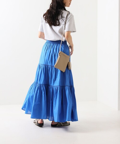 FREAK'S STORE(フリークスストア)の「インドティアードマキシスカート(スカート・レディース・ブラック/オフホワイト/サックスブルー/オレンジ/ブルー/グリーン/ブルーグリーン・フリ-)」の13枚目の写真