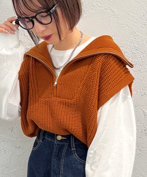 ハーフジップニットベスト【ZOZOTOWN限定アイテム】