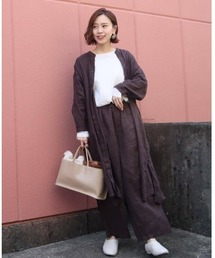 studio CLIP | 《リネン100%》リネンバンドカラーシャツワンピース(ワンピース)