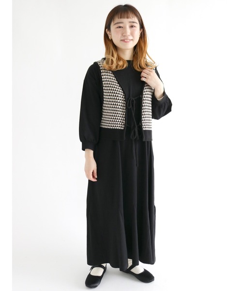 ehka sopo（エヘカソポ）の「カットマーメイドワンピース（ワンピース・レディース・ブラック/ベージュ/キナリ・ﾌﾘ-）」の7枚目の写真