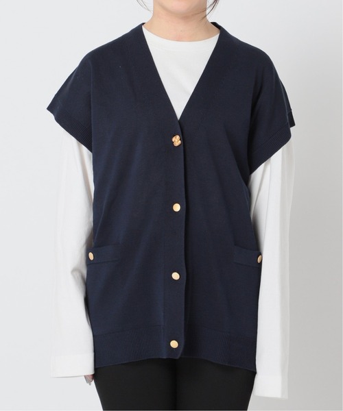 JOURNAL STANDARD L'ESSAGE キンボタンニットベスト 紺 JOURNAL STANDARD L'ESSAGE キンボタンニットベスト 紺 JOURNAL