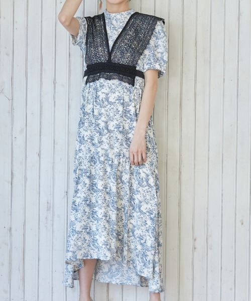 セール レースジレ付き２ｗａｙクラシカルアートプリントイレヘムワンピース ワンピース Tocco Closet トッコ クローゼット のファッション通販 Zozotown