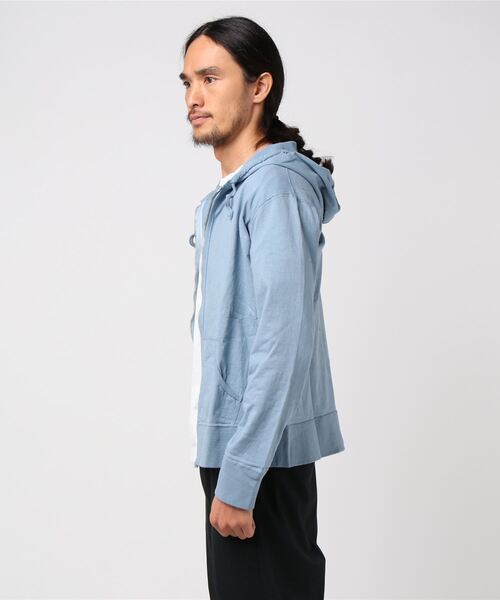 Denime（ドゥニーム）の「【MadeInJapan】ベーシックカットソージップパーカー（パーカー・メンズ・ホワイト/ブラック/サックスブルー・SMALL/LARGE/MEDIUM）」の4枚目の写真