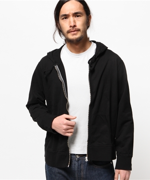 Denime（ドゥニーム）の「【MadeInJapan】ベーシックカットソージップパーカー（パーカー・メンズ・ホワイト/ブラック/サックスブルー・SMALL/LARGE/MEDIUM）」の7枚目の写真