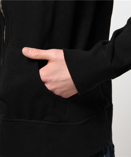 Denime（ドゥニーム）の「【MadeInJapan】ベーシックカットソージップパーカー（パーカー・メンズ・ホワイト/ブラック/サックスブルー・SMALL/LARGE/MEDIUM）」の9枚目の写真
