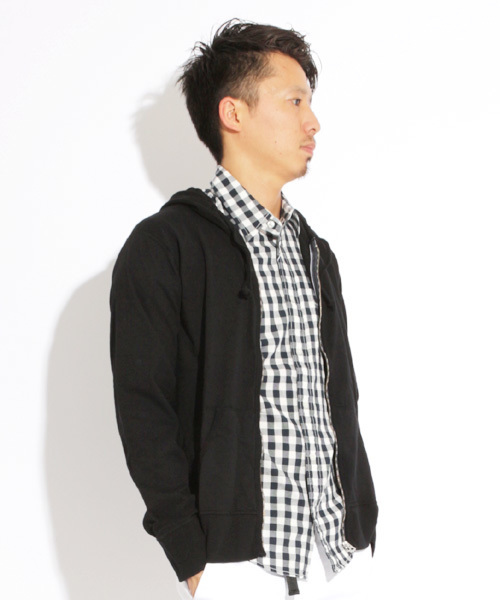 Denime（ドゥニーム）の「BASIC CUT FULL ZIP PARKA（パーカー・メンズ・サックスブルー/ブラック/ホワイト・LARGE/MEDIUM/SMALL）」の4枚目の写真